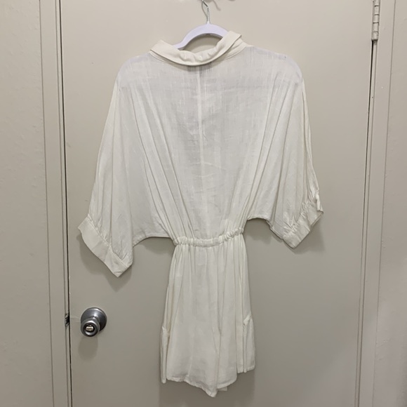 Aaakaa white linen romper NWT - Picture 3 of 4
